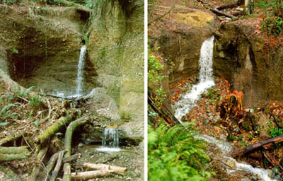 Waterfall before and after