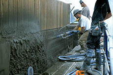 Applying shotcrete