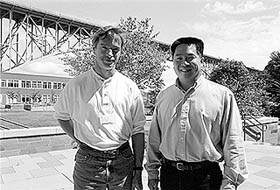 Design architect Chris Larsen and facilities manager Darren Toshi.